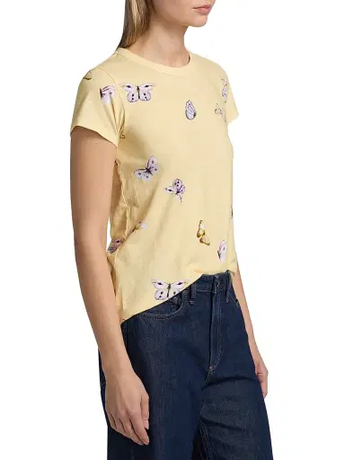 rag & bone Women's Tammy Butterfly T-Shirt - Butter Multi | Thumbnail 4 rag & bone Women's Tammy Butterfly T-Shirt - Butter Multi | Thumbnail 4