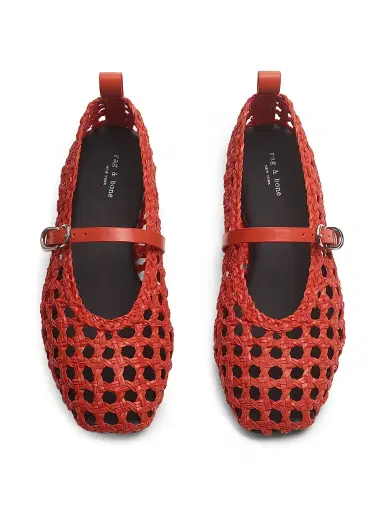rag & bone Women's Spire Mary Jane Ballet Flats - Fiery Red | Thumbnail 4 rag & bone Women's Spire Mary Jane Ballet Flats - Fiery Red | Thumbnail 4