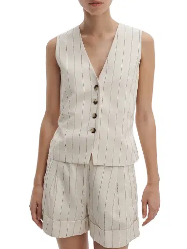 rag & bone Women's Paulette Stripes Vest - White Stripe | Thumbnail 4 rag & bone Women's Paulette Stripes Vest - White Stripe | Thumbnail 4