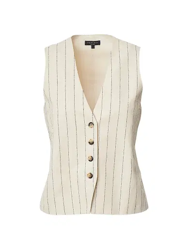 rag & bone Women's Paulette Stripes Vest - White Stripe | Thumbnail 1 rag & bone Women's Paulette Stripes Vest - White Stripe | Thumbnail 1