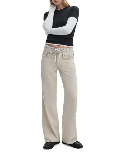 rag & bone Women's Cam Full Boxer Straight-Leg Pants - Sandstripe | Thumbnail 2 rag & bone Women's Cam Full Boxer Straight-Leg Pants - Sandstripe | Thumbnail 2