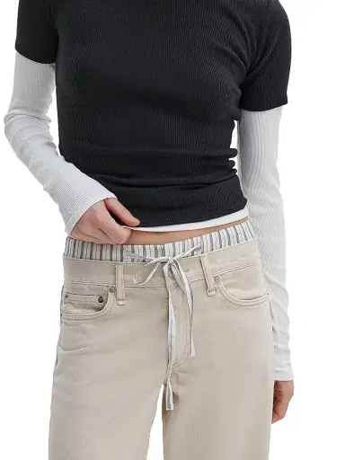 rag & bone Women's Cam Full Boxer Straight-Leg Pants - Sandstripe | Thumbnail 5 rag & bone Women's Cam Full Boxer Straight-Leg Pants - Sandstripe | Thumbnail 5