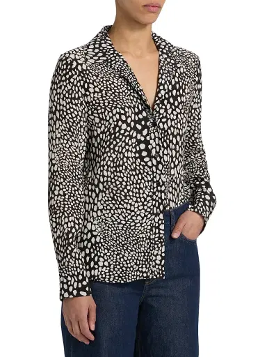 rag & bone Women's Sade Printed Blouse - Black Lp | Thumbnail 4 rag & bone Women's Sade Printed Blouse - Black Lp | Thumbnail 4