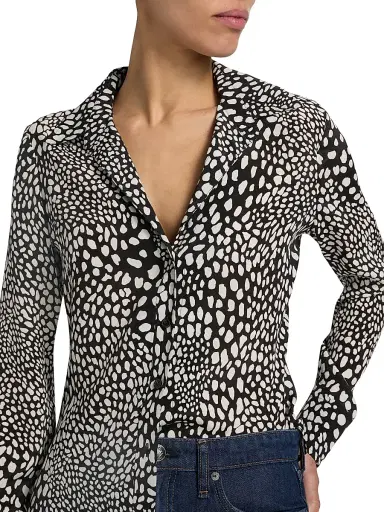 rag & bone Women's Sade Printed Blouse - Black Lp | Thumbnail 6 rag & bone Women's Sade Printed Blouse - Black Lp | Thumbnail 6