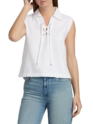 rag & bone Women's Fiona Ultra Featherweight Denim Lace Up Shirt - Optic White | Thumbnail 3 rag & bone Women's Fiona Ultra Featherweight Denim Lace Up Shirt - Optic White | Thumbnail 3