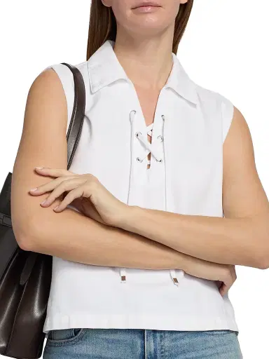 rag & bone Women's Fiona Ultra Featherweight Denim Lace Up Shirt - Optic White | Thumbnail 6 rag & bone Women's Fiona Ultra Featherweight Denim Lace Up Shirt - Optic White | Thumbnail 6