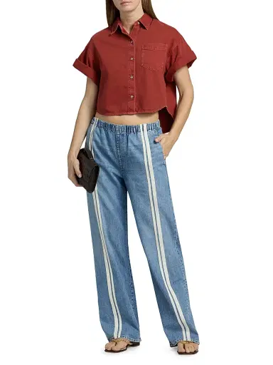 rag & bone Women's Logan Featherweight Pull-On Track Stripe Jeans - Eversport | Thumbnail 2 rag & bone Women's Logan Featherweight Pull-On Track Stripe Jeans - Eversport | Thumbnail 2