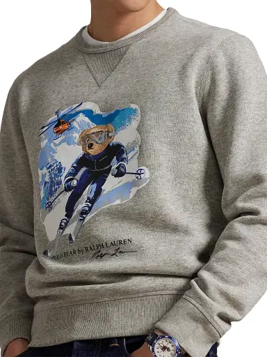 Polo Ralph Lauren Men's Ski Polo Bear Cotton-Blend Top - Loft Heather Active Bear - Size XXL | Thumbnail 6 Polo Ralph Lauren Men's Ski Polo Bear Cotton-Blend Top - Loft Heather Active Bear - Size XXL | Thumbnail 6