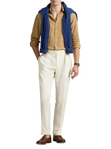 Polo Ralph Lauren Men's Slub Linen Button-Front Shirt - Classic Camel | Thumbnail 2 Polo Ralph Lauren Men's Slub Linen Button-Front Shirt - Classic Camel | Thumbnail 2