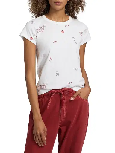 rag & bone Women's All Over Valentines T-Shirt - White Multi | Thumbnail 3 rag & bone Women's All Over Valentines T-Shirt - White Multi | Thumbnail 3