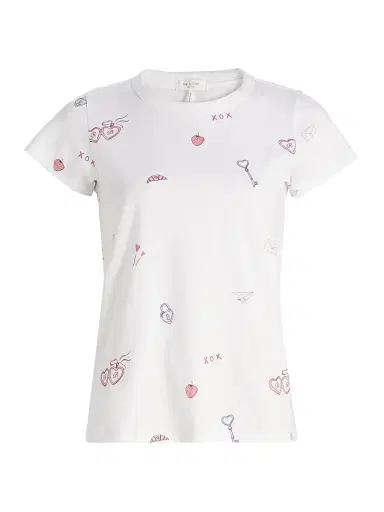 rag & bone Women's All Over Valentines T-Shirt - White Multi | Thumbnail 1 rag & bone Women's All Over Valentines T-Shirt - White Multi | Thumbnail 1