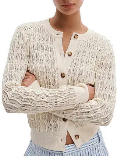 rag & bone Women's Leslie Cotton-Blend Cardigan - | Thumbnail 5 rag & bone Women's Leslie Cotton-Blend Cardigan - | Thumbnail 5