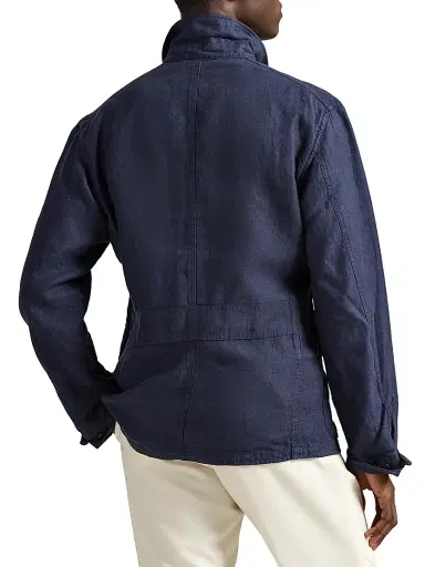 Polo Ralph Lauren Men's Herringone Linen 5-Pocket Work Jacket | Thumbnail 4 Polo Ralph Lauren Men's Herringone Linen 5-Pocket Work Jacket | Thumbnail 4