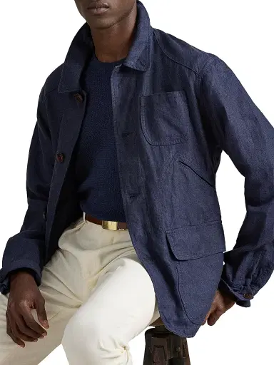 Polo Ralph Lauren Men's Herringone Linen 5-Pocket Work Jacket | Thumbnail 5 Polo Ralph Lauren Men's Herringone Linen 5-Pocket Work Jacket | Thumbnail 5