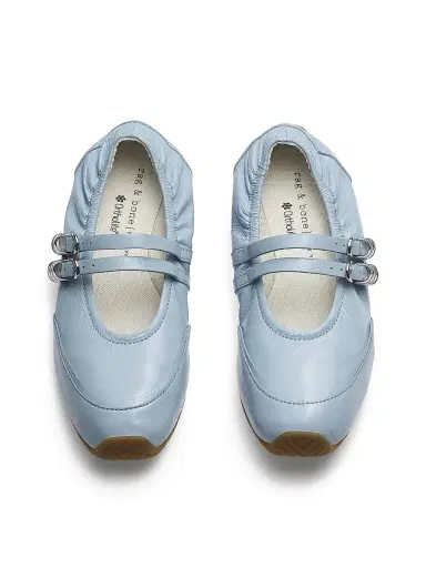 rag & bone Women's Emilee Leather Mary Jane Flats - Sky Blue | Thumbnail 4 rag & bone Women's Emilee Leather Mary Jane Flats - Sky Blue | Thumbnail 4