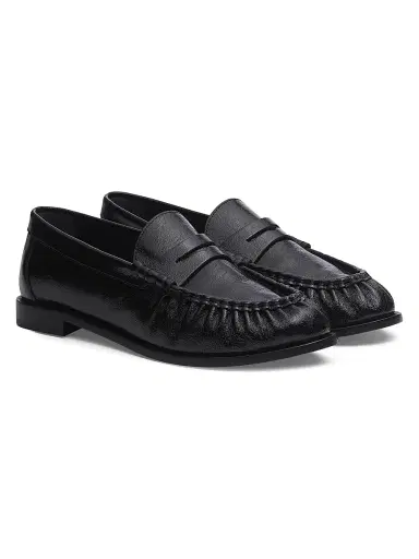 rag & bone Women's Lexi Leather Penny Loafers - Black | Thumbnail 2 rag & bone Women's Lexi Leather Penny Loafers - Black | Thumbnail 2