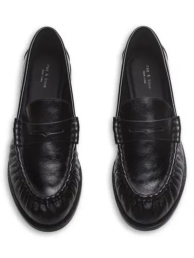 rag & bone Women's Lexi Leather Penny Loafers - Black | Thumbnail 4 rag & bone Women's Lexi Leather Penny Loafers - Black | Thumbnail 4