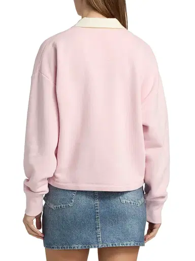 rag & bone Women's Vintage Terry Oversized Polo Sweatshirt - Peony | Thumbnail 5 rag & bone Women's Vintage Terry Oversized Polo Sweatshirt - Peony | Thumbnail 5