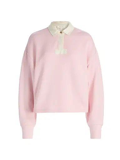 rag & bone Women's Vintage Terry Oversized Polo Sweatshirt - Peony | Thumbnail 1 rag & bone Women's Vintage Terry Oversized Polo Sweatshirt - Peony | Thumbnail 1