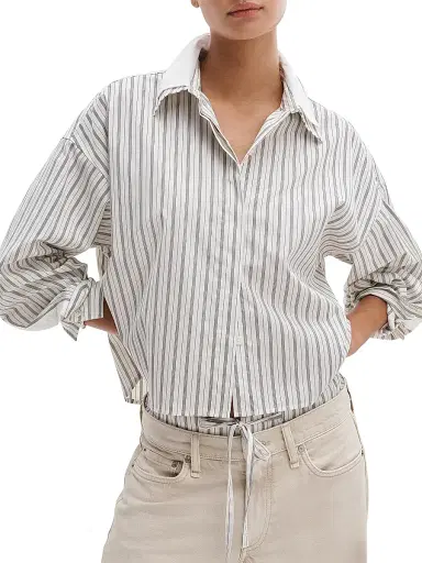 rag & bone Women's Marin Stripe Layered Cotton Shirt | Thumbnail 3 rag & bone Women's Marin Stripe Layered Cotton Shirt | Thumbnail 3