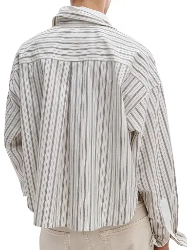rag & bone Women's Marin Stripe Layered Cotton Shirt | Thumbnail 4 rag & bone Women's Marin Stripe Layered Cotton Shirt | Thumbnail 4