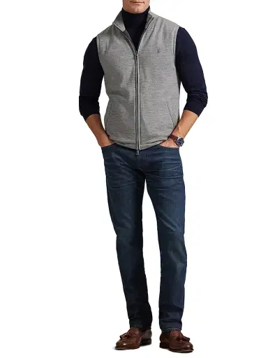 Polo Ralph Lauren Men's Reversible Knit-to-Ripstop Vest - Grey Combo | Thumbnail 2 Polo Ralph Lauren Men's Reversible Knit-to-Ripstop Vest - Grey Combo | Thumbnail 2