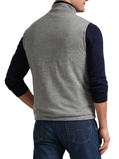 Polo Ralph Lauren Men's Reversible Knit-to-Ripstop Vest - Grey Combo | Thumbnail 4 Polo Ralph Lauren Men's Reversible Knit-to-Ripstop Vest - Grey Combo | Thumbnail 4