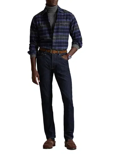 Polo Ralph Lauren Men's Super Ranch Plaid Cotton Flannel Shirt - Navy Grey Heather Multi - Size XL | Thumbnail 2 Polo Ralph Lauren Men's Super Ranch Plaid Cotton Flannel Shirt - Navy Grey Heather Multi - Size XL | Thumbnail 2