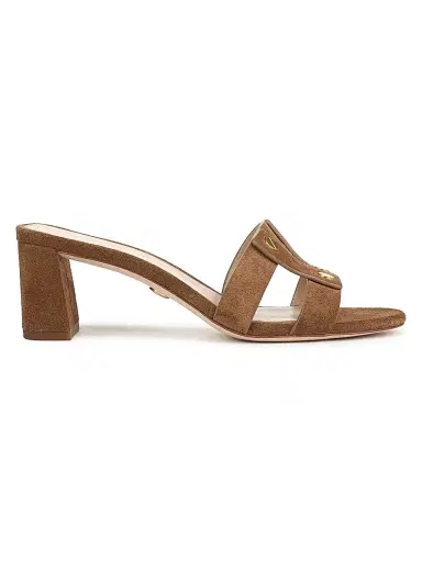 Veronica Beard Women's Via 55MM Suede Sandals - Chestnut - Size 11 | Thumbnail 1 Veronica Beard Women's Via 55MM Suede Sandals - Chestnut - Size 11 | Thumbnail 1