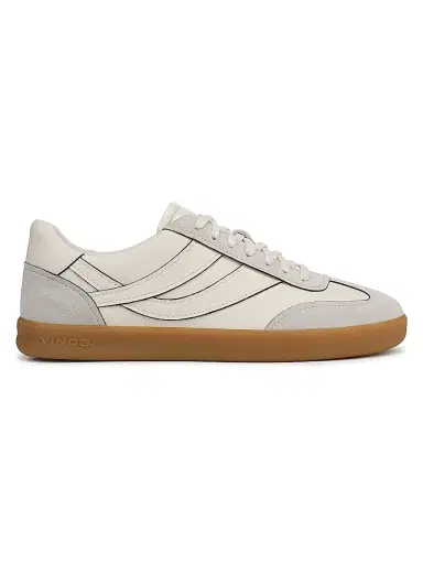 Vince Men's Oasis Edge-Paint Low-Top Sneakers - Horchata Pebble White | Thumbnail 1 Vince Men's Oasis Edge-Paint Low-Top Sneakers - Horchata Pebble White | Thumbnail 1