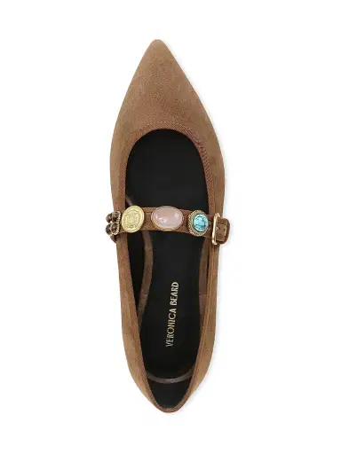 Veronica Beard Women's Selene Charms Suede Ballerina Flats - Chestnut - Size 10 | Thumbnail 4 Veronica Beard Women's Selene Charms Suede Ballerina Flats - Chestnut - Size 10 | Thumbnail 4