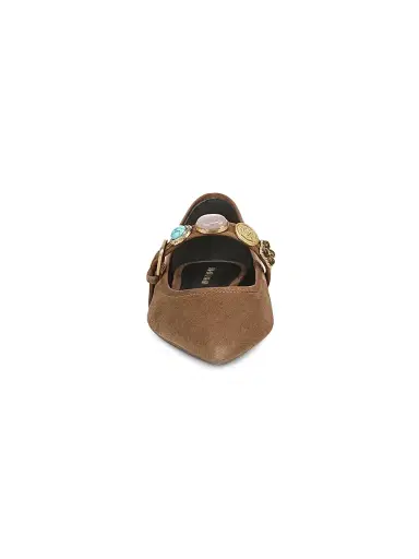 Veronica Beard Women's Selene Charms Suede Ballerina Flats - Chestnut - Size 10 | Thumbnail 6 Veronica Beard Women's Selene Charms Suede Ballerina Flats - Chestnut - Size 10 | Thumbnail 6