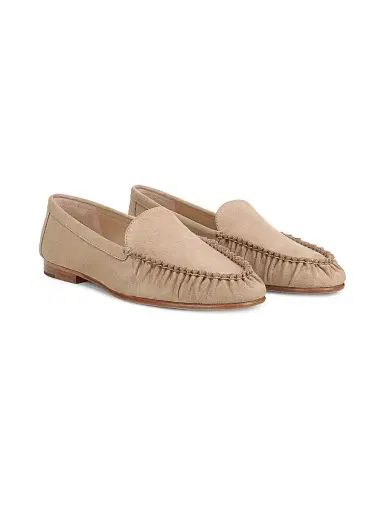 Veronica Beard Women's Prilla 25MM Moc-Toe Suede Loafers - Sand - Size 7 | Thumbnail 4 Veronica Beard Women's Prilla 25MM Moc-Toe Suede Loafers - Sand - Size 7 | Thumbnail 4