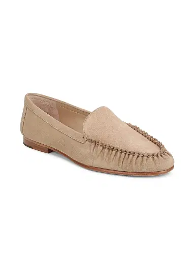 Veronica Beard Women's Prilla 25MM Moc-Toe Suede Loafers - Sand - Size 7 | Thumbnail 1 Veronica Beard Women's Prilla 25MM Moc-Toe Suede Loafers - Sand - Size 7 | Thumbnail 1