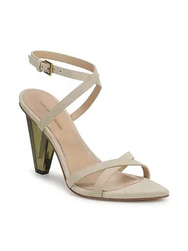 Veronica Beard Women's Lanaya 90MM Suede Sculptural-Heel Sandals | Thumbnail 2 Veronica Beard Women's Lanaya 90MM Suede Sculptural-Heel Sandals | Thumbnail 2