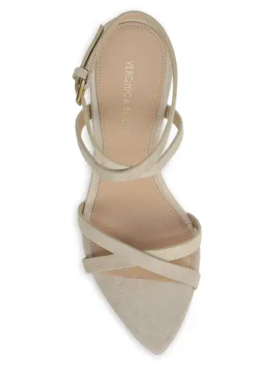 Veronica Beard Women's Lanaya 90MM Suede Sculptural-Heel Sandals | Thumbnail 4 Veronica Beard Women's Lanaya 90MM Suede Sculptural-Heel Sandals | Thumbnail 4