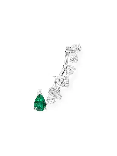 Repossi Women's Serti Sur Vide 18K White Gold, 5.08 TCW Diamond & Emerald Ear Cuff - White Gold | Thumbnail 1 Repossi Women's Serti Sur Vide 18K White Gold, 5.08 TCW Diamond & Emerald Ear Cuff - White Gold | Thumbnail 1