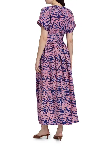Elisamama Women's Ayoku Abstract Print Ruched A-Line Maxi Dress | Thumbnail 5 Elisamama Women's Ayoku Abstract Print Ruched A-Line Maxi Dress | Thumbnail 5