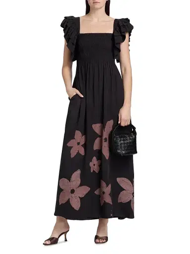 Elisamama Women's Sola Floral Cotton A-Line Maxi Dress | Thumbnail 2 Elisamama Women's Sola Floral Cotton A-Line Maxi Dress | Thumbnail 2
