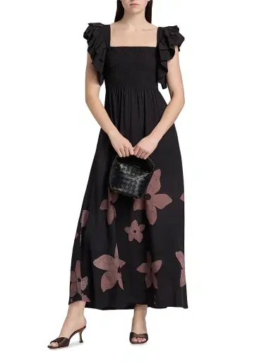 Elisamama Women's Sola Floral Cotton A-Line Maxi Dress | Thumbnail 3 Elisamama Women's Sola Floral Cotton A-Line Maxi Dress | Thumbnail 3