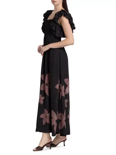 Elisamama Women's Sola Floral Cotton A-Line Maxi Dress | Thumbnail 4 Elisamama Women's Sola Floral Cotton A-Line Maxi Dress | Thumbnail 4