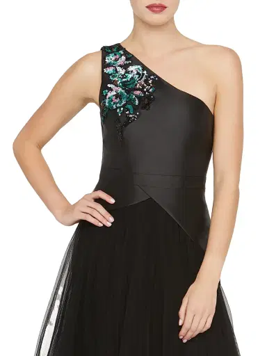 Kay Unger Women's Annabeth Embellished One-Shoulder Cocktail Dress - Black | Thumbnail 5 Kay Unger Women's Annabeth Embellished One-Shoulder Cocktail Dress - Black | Thumbnail 5