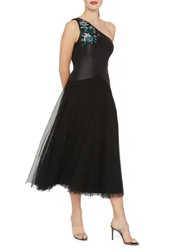 Kay Unger Women's Annabeth Embellished One-Shoulder Cocktail Dress - Black | Thumbnail 6 Kay Unger Women's Annabeth Embellished One-Shoulder Cocktail Dress - Black | Thumbnail 6