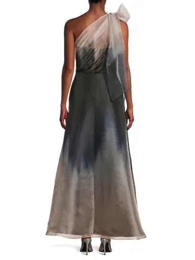 Kay Unger Women's Victoria Ombré Organza One-Shoulder Gown - Black | Thumbnail 5 Kay Unger Women's Victoria Ombré Organza One-Shoulder Gown - Black | Thumbnail 5