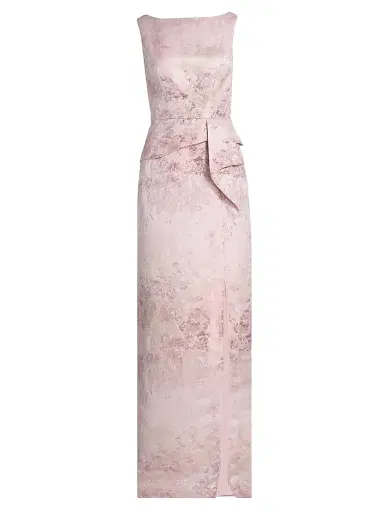 Kay Unger Women's Luciana Metallic Monet Jacquard Column Gown - Bloom | Thumbnail 1 Kay Unger Women's Luciana Metallic Monet Jacquard Column Gown - Bloom | Thumbnail 1