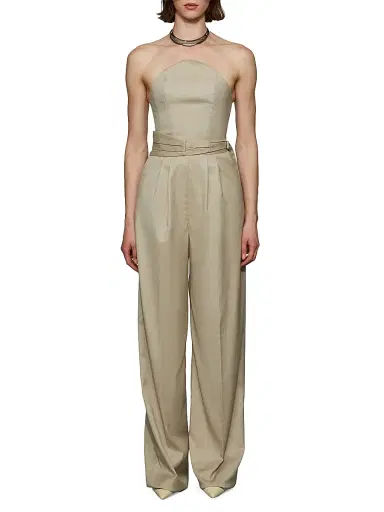 Et Ochs Women's Crosby Strapless Jumpsuit - Taupe | Thumbnail 2 Et Ochs Women's Crosby Strapless Jumpsuit - Taupe | Thumbnail 2