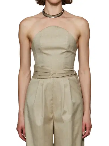 Et Ochs Women's Crosby Strapless Jumpsuit - Taupe | Thumbnail 7 Et Ochs Women's Crosby Strapless Jumpsuit - Taupe | Thumbnail 7