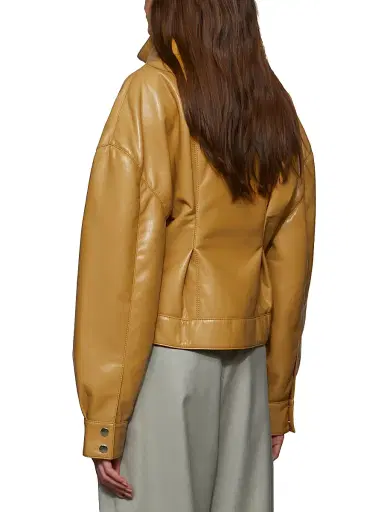 Et Ochs Women's Tanner Faux-Leather Jacket - Butterscotch | Thumbnail 6 Et Ochs Women's Tanner Faux-Leather Jacket - Butterscotch | Thumbnail 6