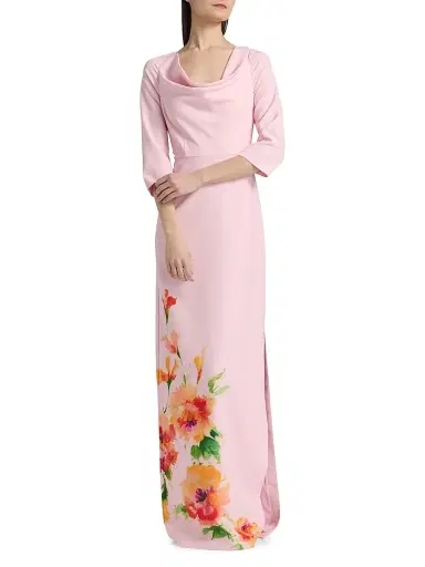Kay Unger Women's Magnolia Floral Cowlneck Column Gown - Bloom Multi | Thumbnail 3 Kay Unger Women's Magnolia Floral Cowlneck Column Gown - Bloom Multi | Thumbnail 3