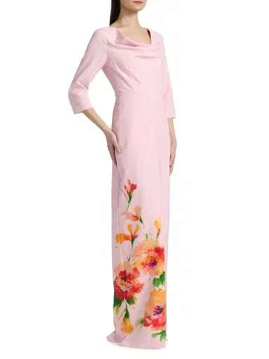 Kay Unger Women's Magnolia Floral Cowlneck Column Gown - Bloom Multi | Thumbnail 4 Kay Unger Women's Magnolia Floral Cowlneck Column Gown - Bloom Multi | Thumbnail 4